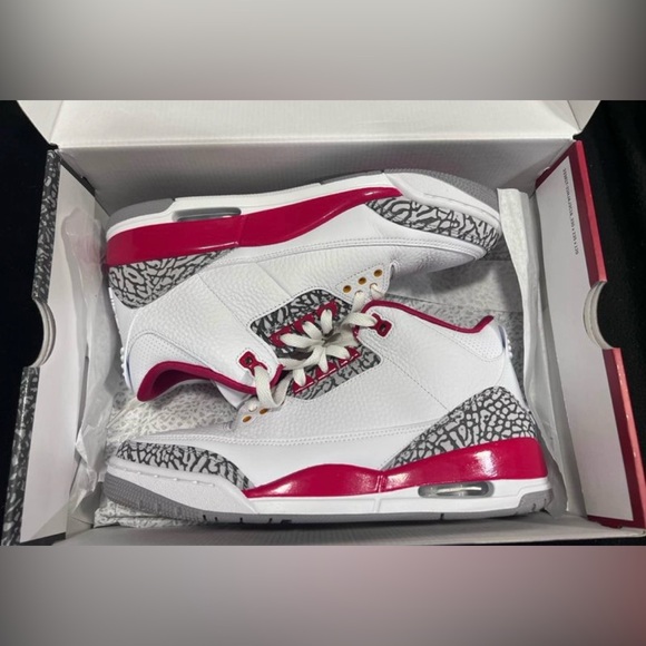 Nike Air Jordan 3 Retro Cardinal Red - Mens Sz 9 - Picture 9 of 10